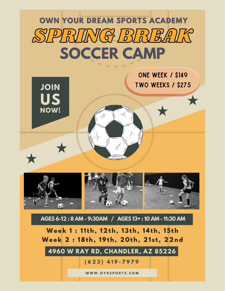 Own Your Dream Sports Academy Spring Break Camps!!! See you there 💪
