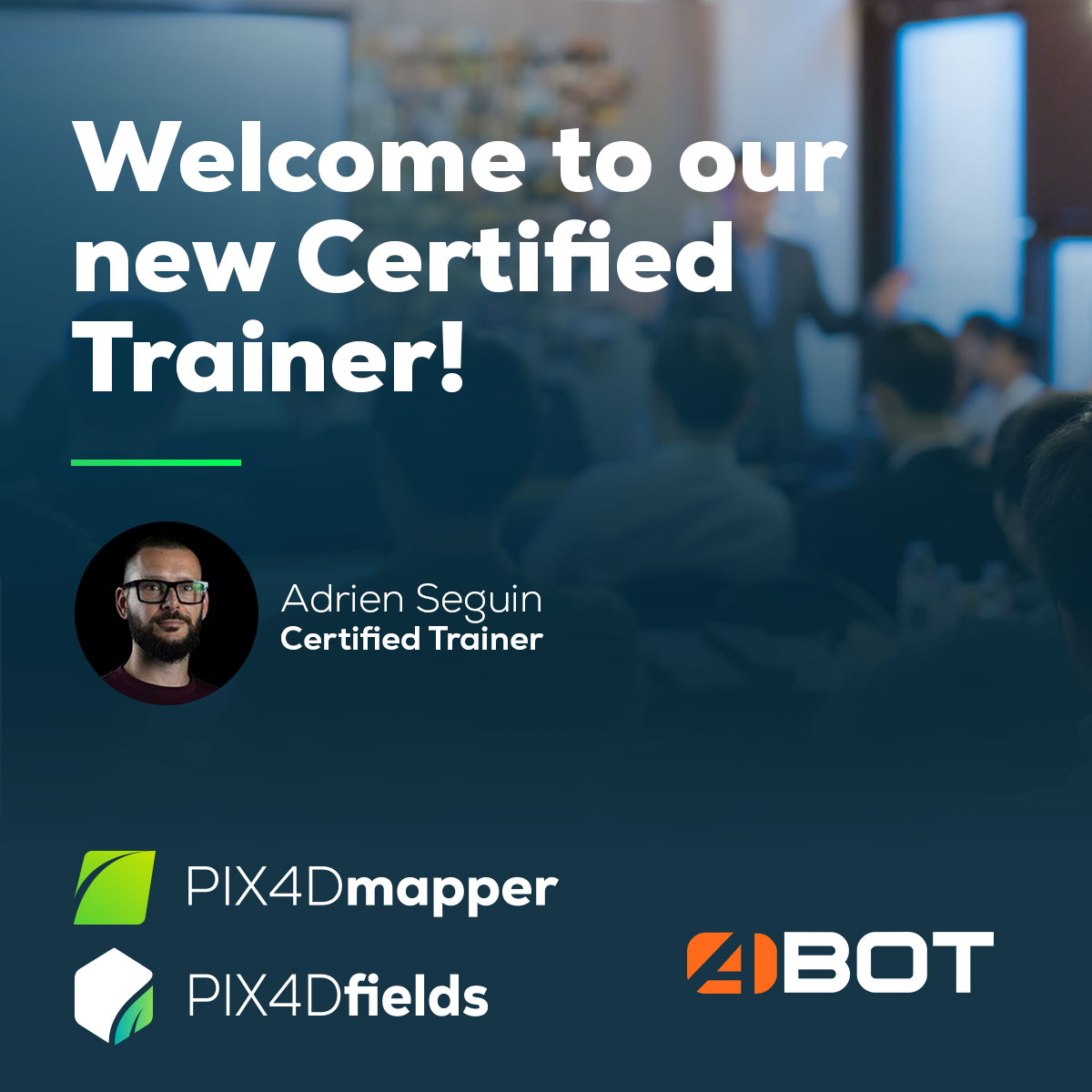 pix4d's tweet image. Welcome to Adrien Seguin, our new Certified Trainer from our training partner, Abot! 🎉

Adrien is a Certified Trainer in both #PIX4Dmapper and #PIX4Dfields 🗺️🚜

Interested in becoming a #Pix4D Certified Trainer? Click here: hubs.li/Q02lY30t0