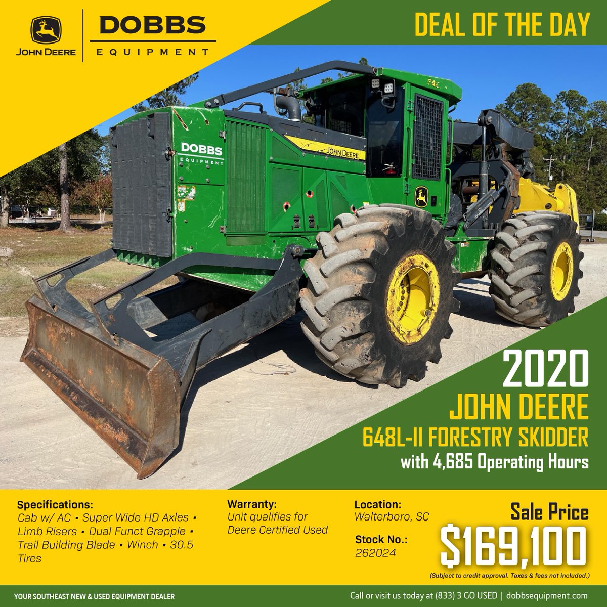 dobbsequipment's tweet image. 🌲 𝗙𝗼𝗿 𝗦𝗮𝗹𝗲: 2020 John Deere 648L-II Forestry Skidder from Dobbs Equipment. 

🌐 ow.ly/BkeJ50QI2tC

#ForestryEquipment #ForSale #LoggingLife #PrecisionForestry #QualityTools #JohnDeere #JohnDeereDealer #OnTheJob #DobbsEquipment
