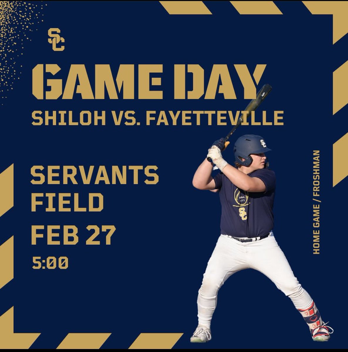 ⚾️ Game Day ⚾️ 🎟 FROSH (Non-Conference) 📍Servant’s Field 🕰 5:00 First Pitch 🆚 Fayetteville 🐶 #BurnTheShips