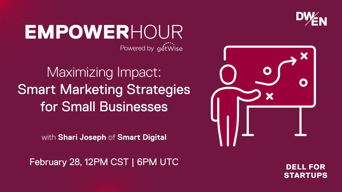 Join us for our next Empower Hour as Shari Joseph, Founder and CEO of Smart Digital, shares affordable and effective marketing strategies to apply to your small business. <a href="/DellTech/">Dell Technologies</a> 
Wednesday, February 28, 2024, 12 PM CST / 6 PM UTC 
Register Now!
bit.ly/49KfeAj