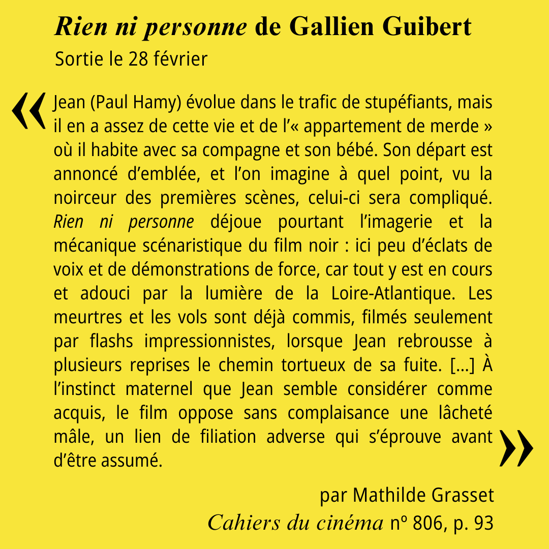 CAHIER CRITIQUE | Rien ni personne de Gallien Guibert

👉 Critique de Mathilde Grasset à lire dans les Cahiers Nº 806, en vente en kiosque et en ligne : cahiersducinema.com/.../fevrier-20…

-

📸 Rien ni personne (2024) © <a href="/25e_heure/">La Vingt-Cinquième Heure</a>
