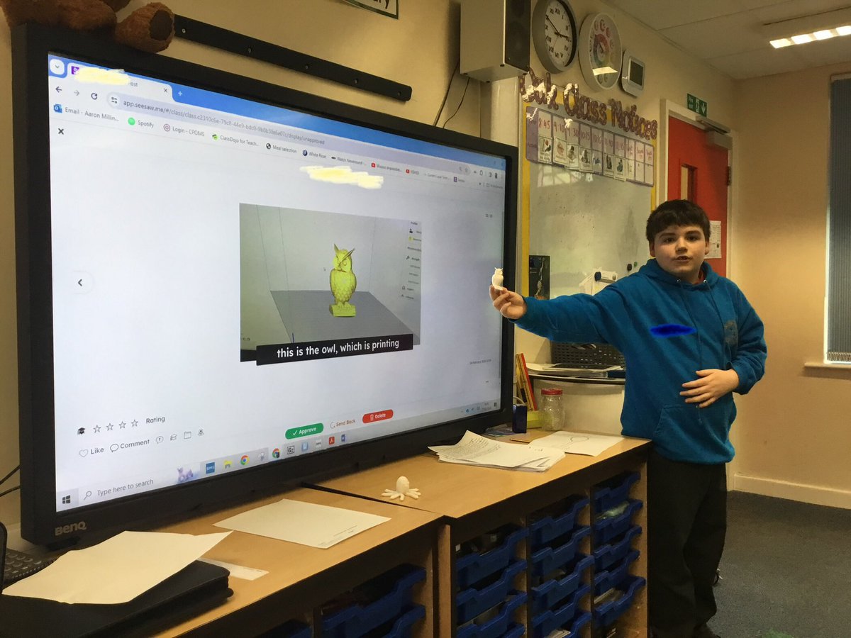 To end the day, we loved learning about the fantastic home learning completed by this superstar. Inspired by our new computing unit of 3D modelling! #ComputingStars