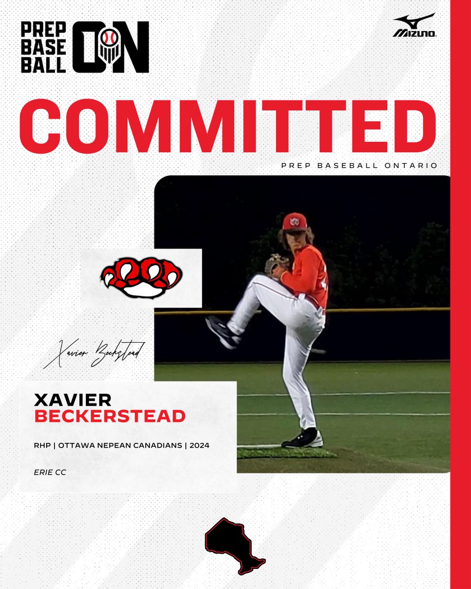 🚨𝐂𝐎𝐌𝐌𝐈𝐓𝐌𝐄𝐍𝐓 𝐀𝐋𝐄𝐑𝐓🚨 '24 RHP Xavier Beckstead (@ONCBaseball) announces his commitment to Erie CC. @KatsNation || #OffTheBoard🇨🇦