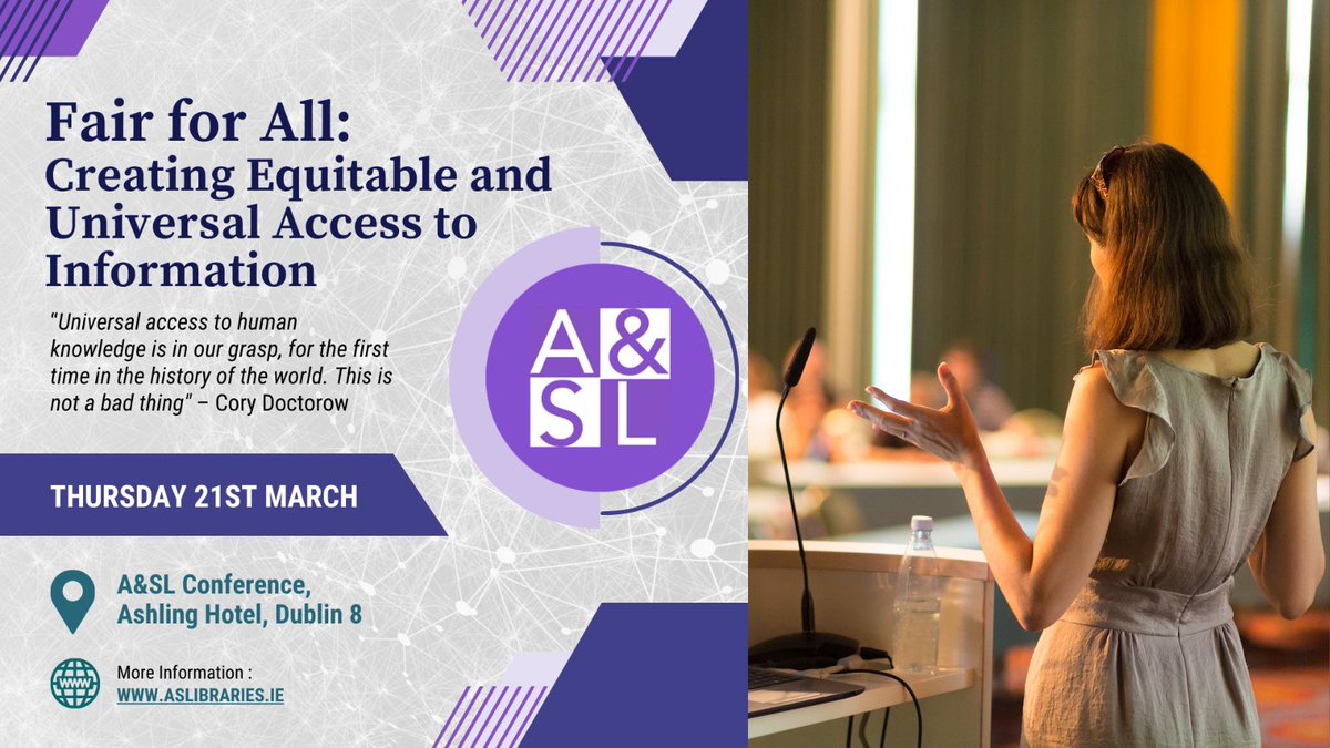 Have YOU bought your tickets for #ASL2024 yet? Don't miss out on what is set to be one of the best library conferences of the year (if we do say so ourselves). See the full list of presenters and presentation titles & book your tickets today at aslibraries.ie