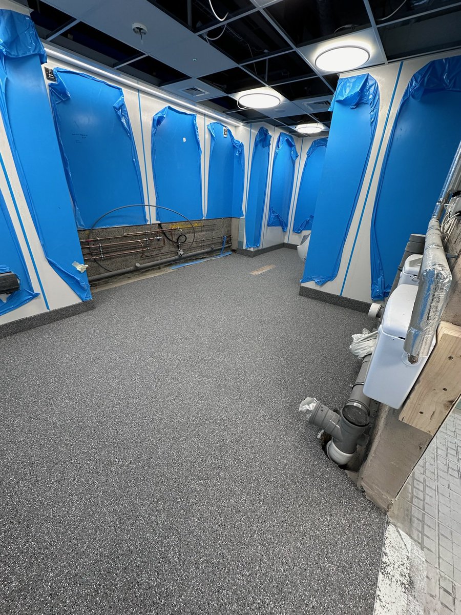 PolyAdvisory's tweet photo. Making good progress on our refurbishment of the pool tanks, pools surrounds and changing rooms at Antrim Forum leisure centre. Some big kit in to prep the floors. https://t.co/K6ONFNgrXG