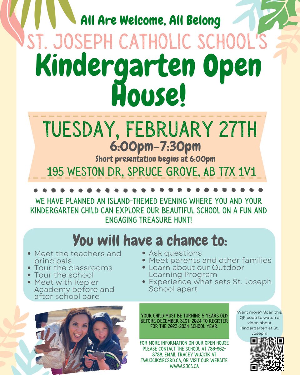 All perspective parents who are looking for a potential kindergarten for next year are invited to our open house tonight. Please see the attached flyer.