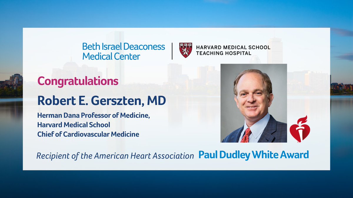 Congratulations to Dr. Robert Gerszten, Chief of Cardiovascular Medicine @BIDMChealth, recipient of the 2024 @AmericanHeartMA Paul Dudley White Award!