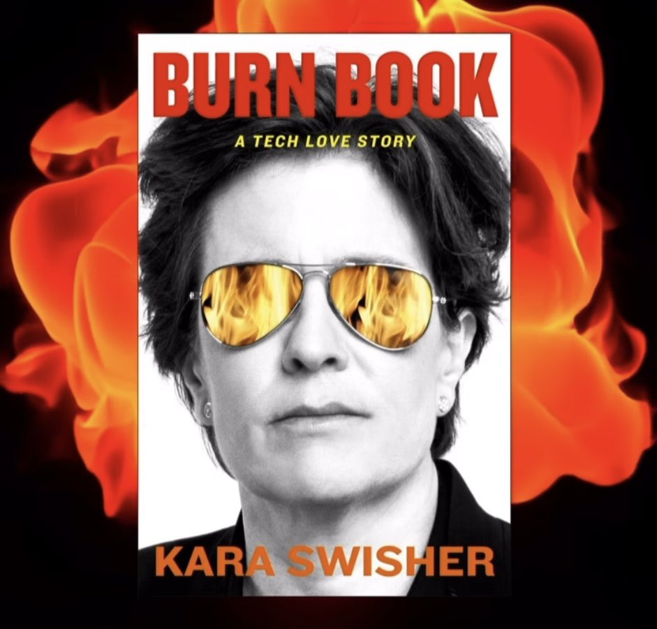 Happy PubDay to my brilliant, hilarious, fascinating and kind friend, @karaswisher . Her memoir, #BurnBook 🔥(@simonschuster) is out today. I can’t wait to celebrate Kara’s accomplishment this evening in NYC. Buy this book immediately. #Memoir #Tech #SiliconValley