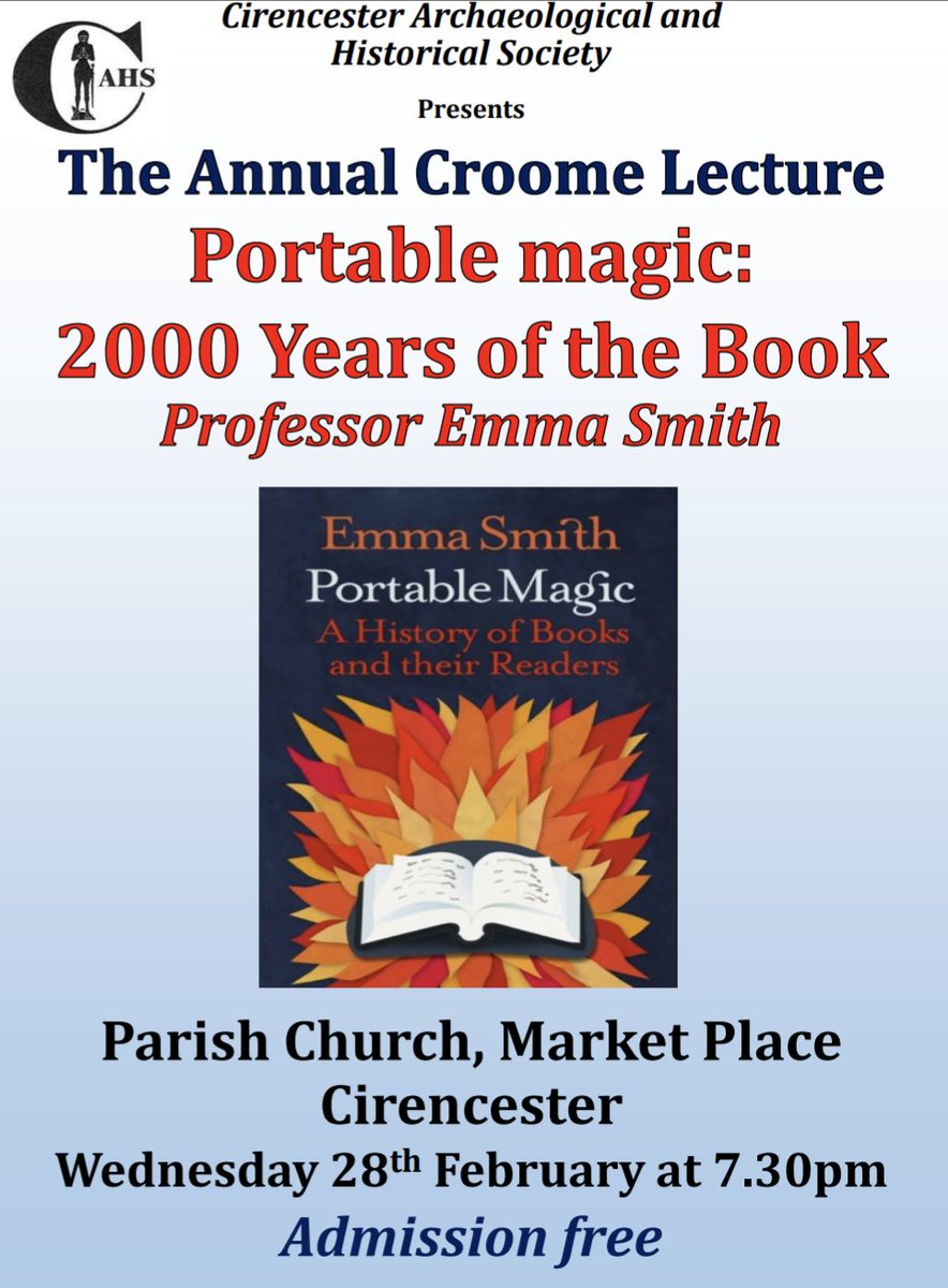 A reminder that our next talk is TOMORROW! It's the annual Croome lecture. Please note the different time and venue. 7.30pm at the Parish Church. Free to all.
#croomelecture #cirenhistory