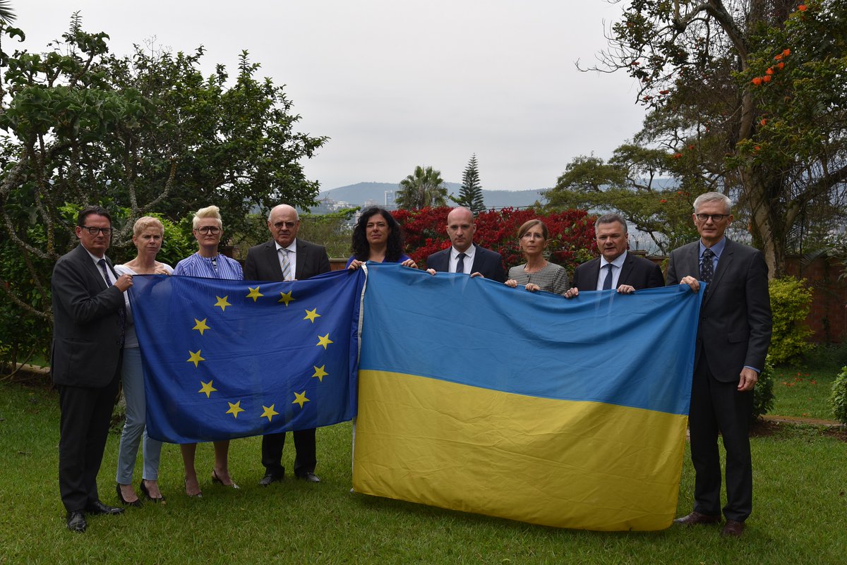 #24Feb2022: An Attack on international peace and security, An assault on the UN Charter. 🇪🇺EU HoMs in 🇷🇼Rwanda stand firmly with Ukraine in the face of Russia’s war of aggression, in full solidarity with Ukraine and its people #WeStandwithUkraine @UkrinKen @RwandaMFA