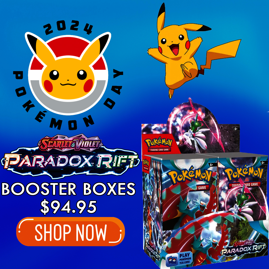 Happy #PokemonDay! Get Paradox Rift booster boxes for $94.95 at Troll and Toad while supplies last!

Shop Paradox Rift Booster Box - bit.ly/45N0Epv

#PokemonDay2024
