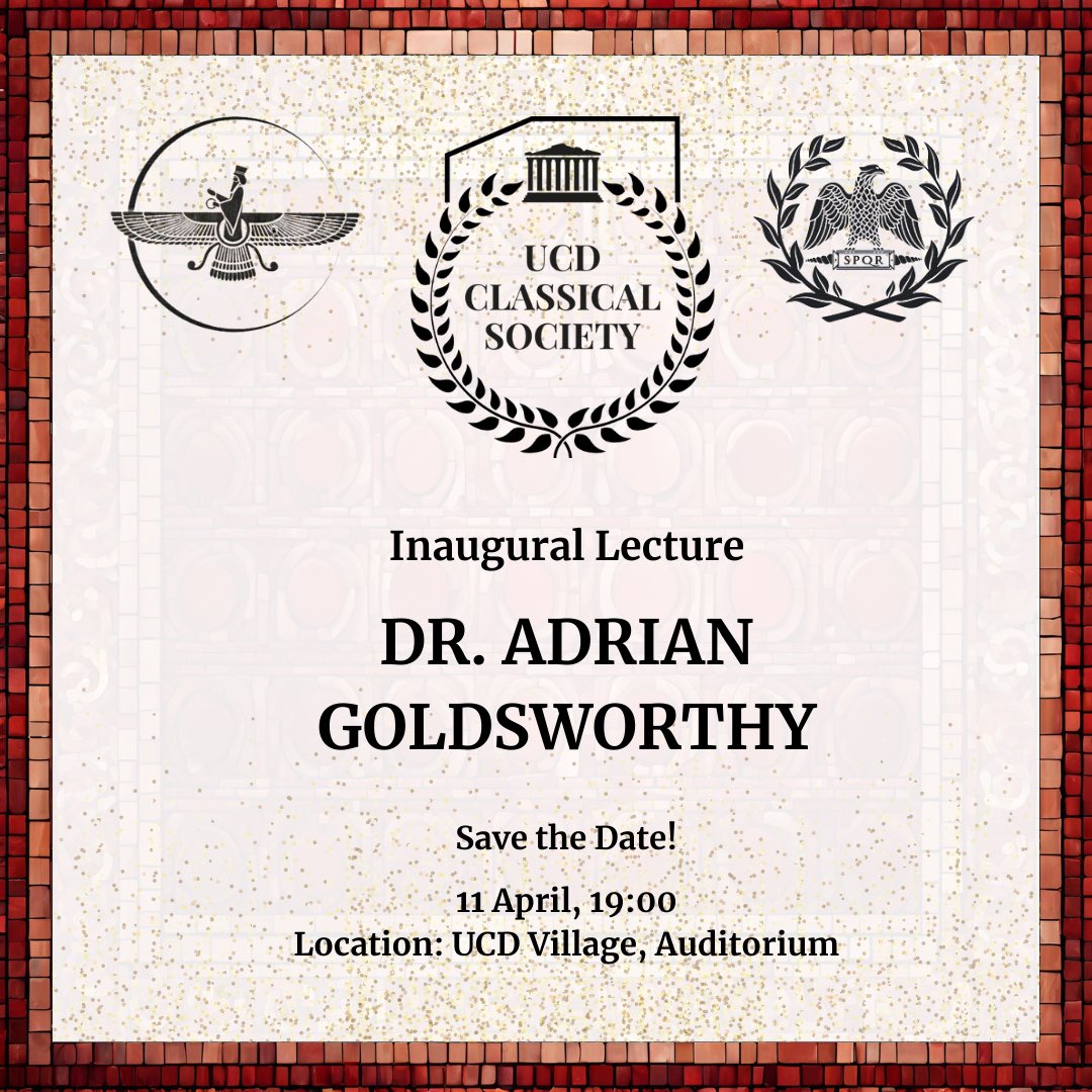 UCDclassicssoc's tweet photo. Save the date! 👀🏛️
Great things are coming soon - but for now it’s just this post. 🏺
#ucdclassicssociety #ucdsocieties #classicstwitter #classicaltwitter #togapeople #classicsevents #classicalevents #ucdclassicalsociety #classics #classicslecture https://t.co/4ethqXh1S6