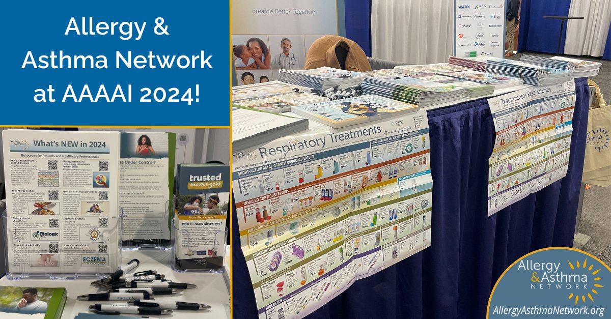✨✨ Allergy & Asthma Network had a fantastic time at the AAAAI 2024 conference this year in Washington, DC! If you happened to miss us this year, you can grab a free download of our popular Respiratory Treatments Poster, also available in Spanish! Don’t forget to check out our…