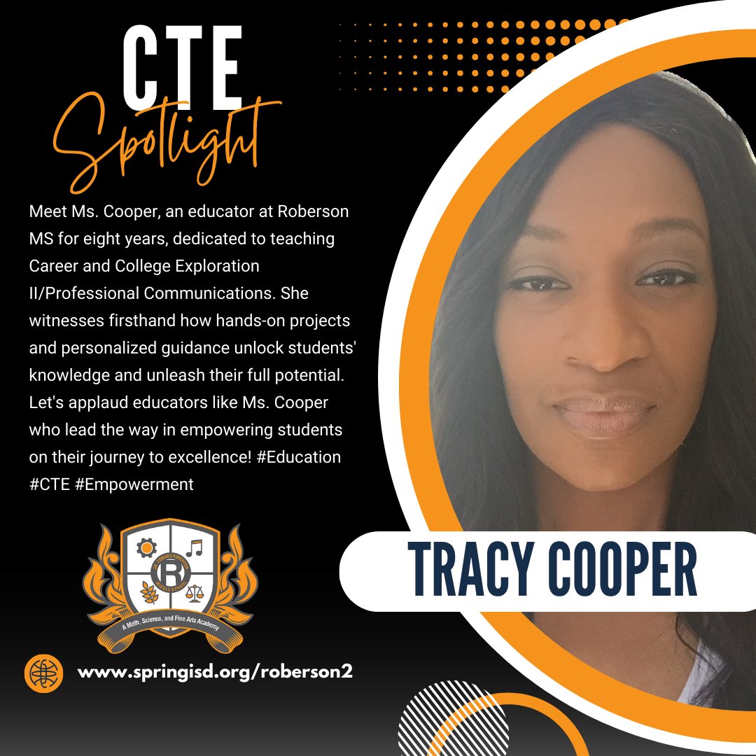 Today for CTE Awareness Month we salute Ms. Cooper! #Remarkable #CTEMonth #CTE