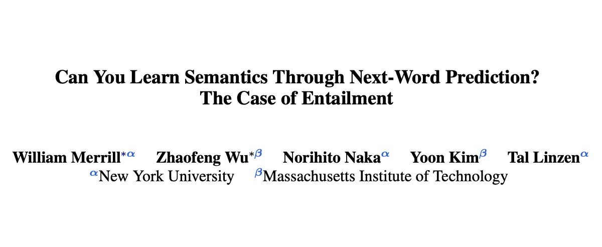 📢 Preprint: We can predict entailment relations from LM sentence co-occurrence prob. scores These results suggest predicting sentence co-occurrence may be one way that next-word prediction leads to (partial) semantic representations in LMs🧵