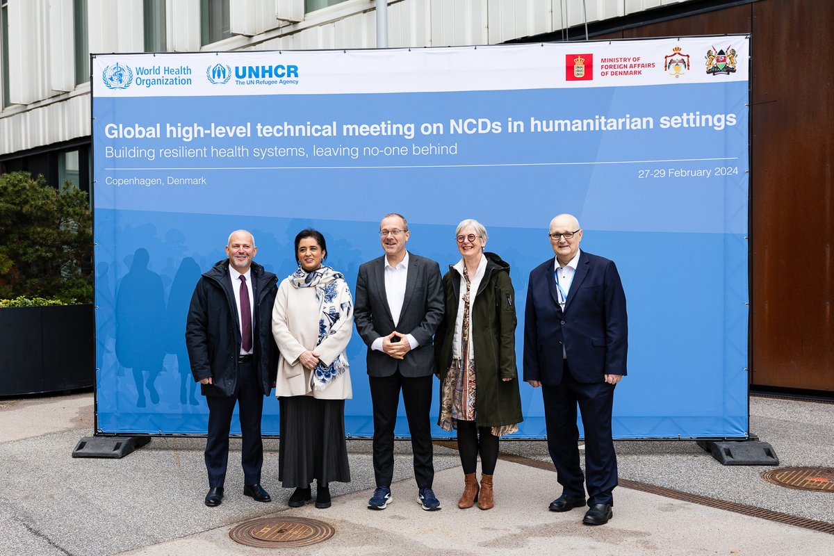 Welcome to @WHOEMRO RD Dr @HananBalkhy and @WHO HQ's Jérôme Salomon, @DrMikeRyan & @MikkelsenBente - at @UNCityCPH for the Global High-Level Meeting on Noncommunicable Diseases in Humanitarian Settings. We're working to achieve #HealthForAll in truly challenging contexts.