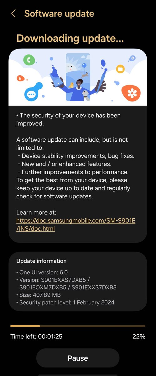 Finally Samsung Galaxy S22 Start Receiving February security patch update 
#Samsung #samsunggalaxys22