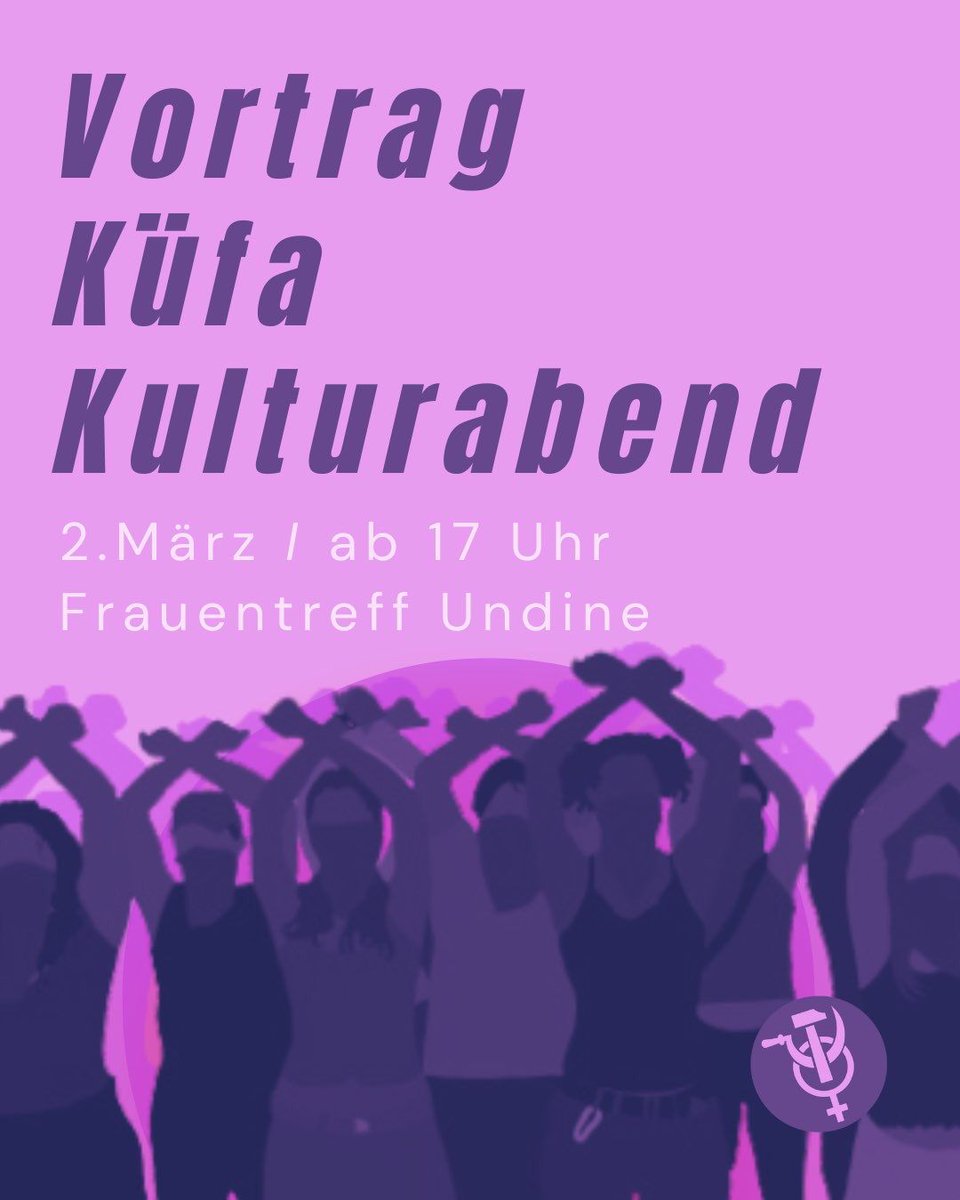 [IJ #Berlin] In Vorbereitung auf den 8. März machen wir als Revolutionäres Frauenbündnis am Samstag eine offene Veranstaltung. Es wird einen kleinen Vortrag geben, ansonsten Essen und Kulturprogramm. Kommt rum! ⏰02.03. ab 17 Uhr 📍 Hagenstraße 57 + Keine Männer erwünscht +