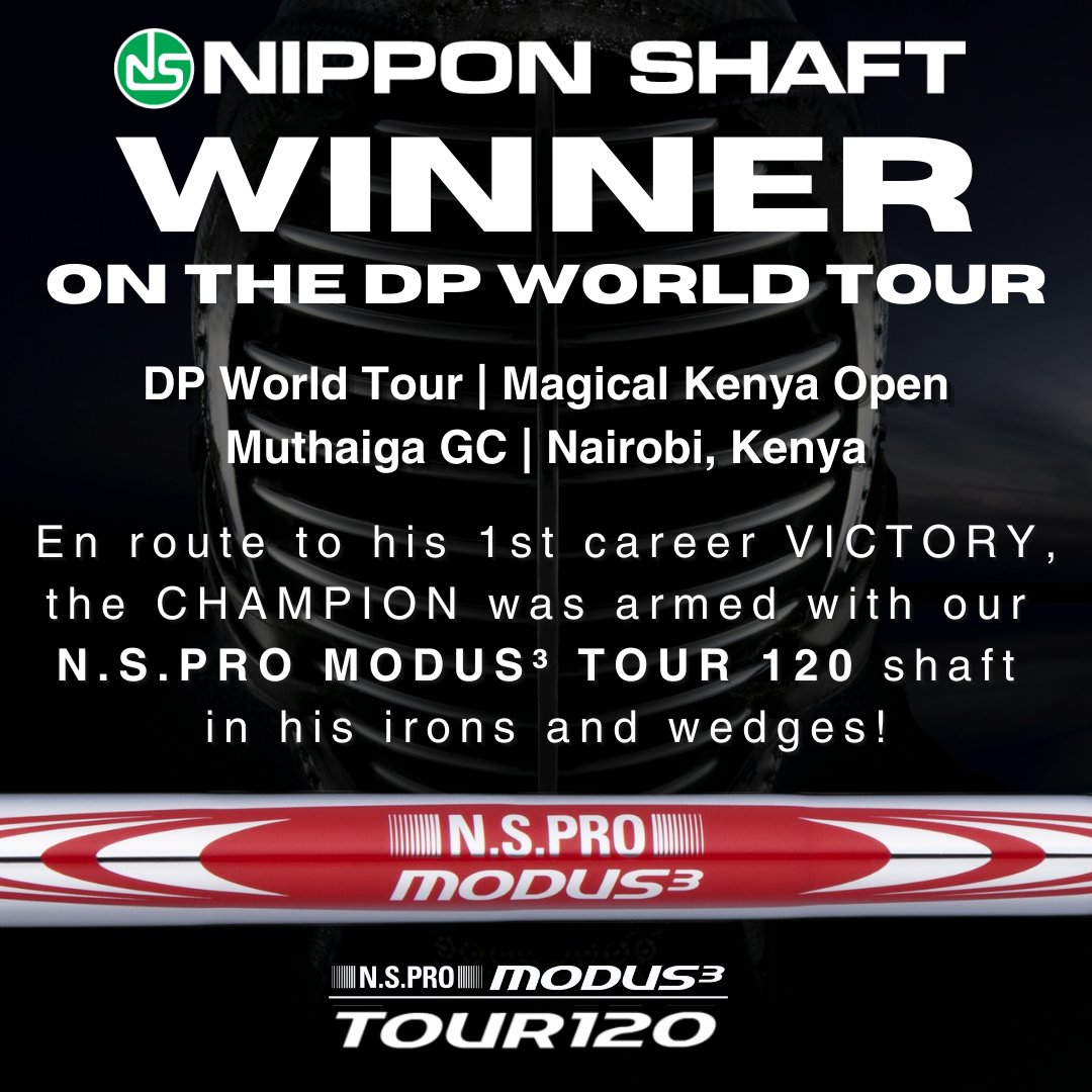 Nippon Shaft claims VICTORY on the @dpworldtour! The Winner trusted our N.S.PRO MODUS³ TOUR 120 (X-flex) shaft to capture his 1st career DP World Tour win! #nipponshaft #golf #modus #nspro #golfshafts #madeinjapan