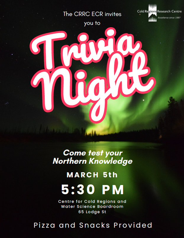 The CRRC ECRs are doing a Trivia night! Virtual attendees welcome! Direct message to receive registration form.