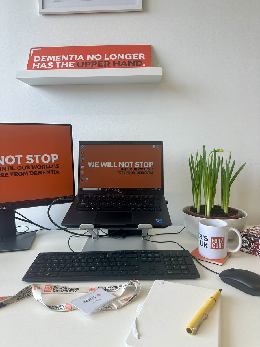 First day physically back in the office today after 6 weeks of being unwell with pneumonia. My brilliant team have kept everything here on track and I’ve come back to mini daffodils on my desk 🧡