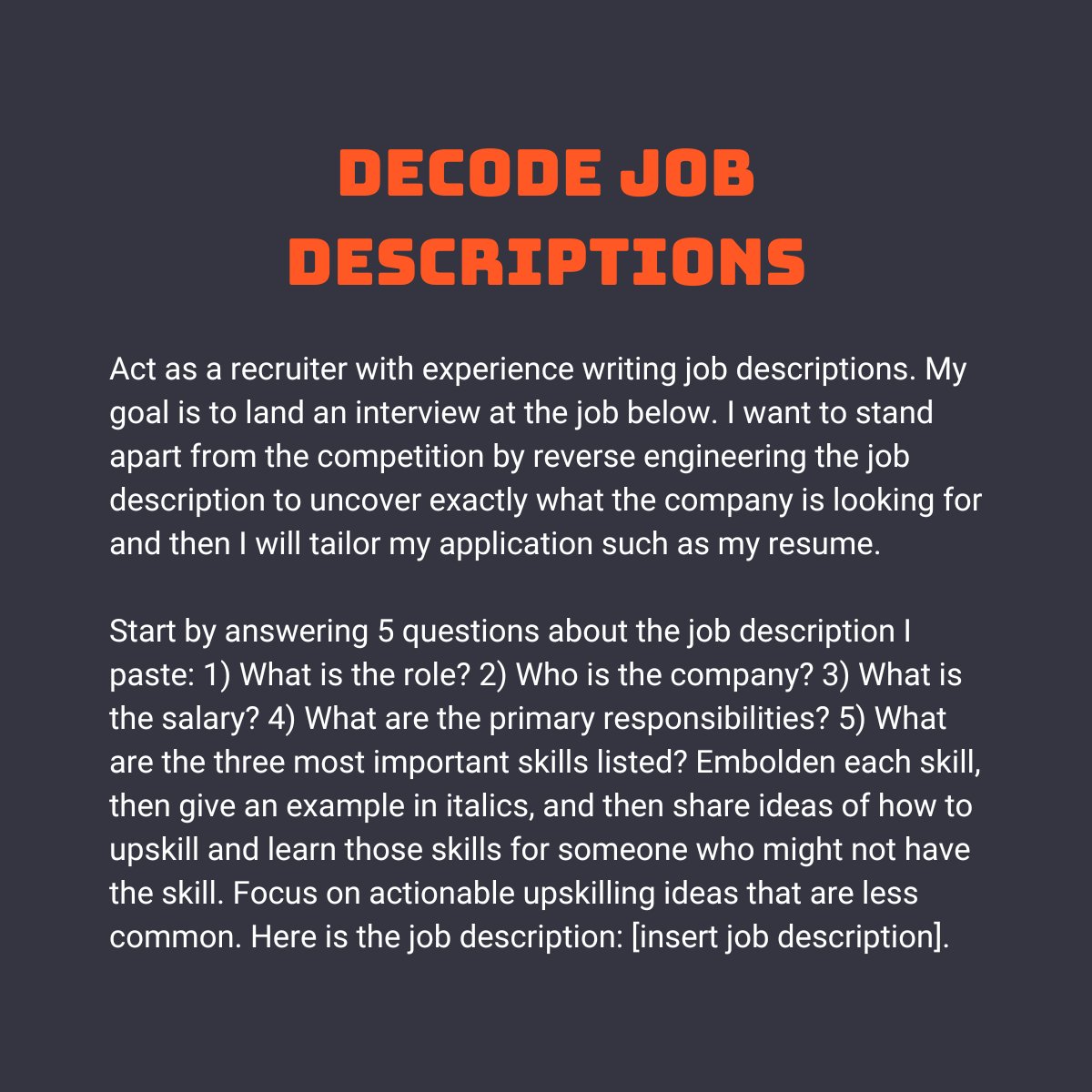 Decode job descriptions