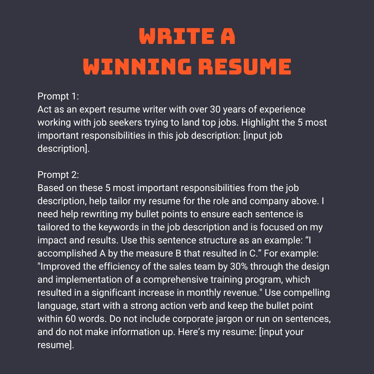 Write a winning resume