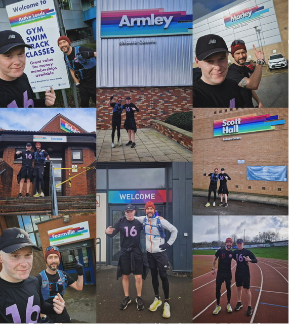 Ian is an incredible volunteer who supports local projects positively impacting on so many local lives. Ian is taking on the challenge to complete 16 marathons in 16 days.🏃🏽‍♂️Yesterday our team member Neil, joined in on Ian's journey to run to ALL of our Active Leeds Centres! WOW!