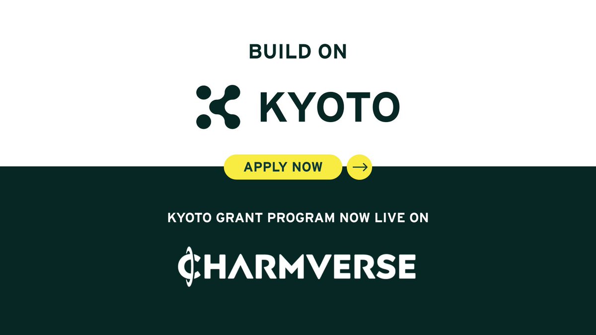 KYOTO🌱 (@kyotofdn) on Twitter photo 📢We've upgraded the $KYOTO #Grants application process through <a href="/CharmVerse/">CharmVerse</a> featuring:
👤Enhanced #UI
🗒️Detailed submissions
🤝Connection with our #GrantsCouncil for next round selection
🌱Let's #BuildKyoto + your project together! 👇
app.charmverse.io/kyoto-grants/g…
#KyotoBlockchain 📢We've upgraded the $KYOTO #Grants application process through <a href="/CharmVerse/">CharmVerse</a> featuring:
👤Enhanced #UI
🗒️Detailed submissions
🤝Connection with our #GrantsCouncil for next round selection
🌱Let's #BuildKyoto + your project together! 👇
app.charmverse.io/kyoto-grants/g…
#KyotoBlockchain