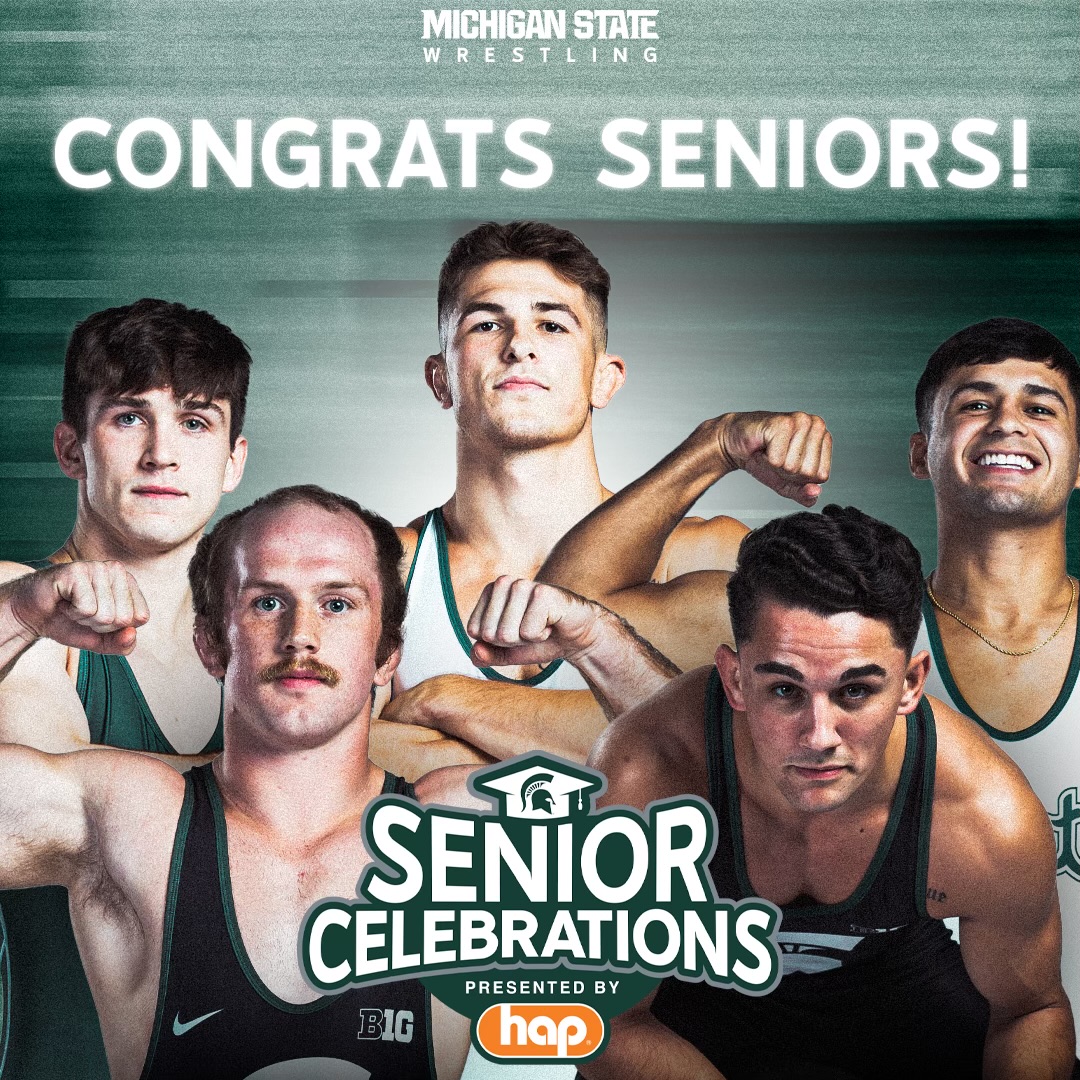 Michigan State Wrestling (@msu_wrestling) on Twitter photo Thank you to all the fans who came out to support our seniors on senior night this past Friday. It was great recognizing these guys, but our season is not done yet!
Our Senior Celebration was presented by <a href="/hapmichigan/">Health Alliance Plan</a>.
#GoGreen Thank you to all the fans who came out to support our seniors on senior night this past Friday. It was great recognizing these guys, but our season is not done yet!
Our Senior Celebration was presented by <a href="/hapmichigan/">Health Alliance Plan</a>.
#GoGreen