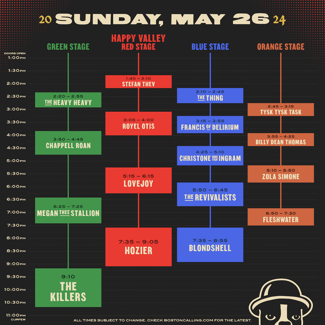 #BostonCalling2024 Set times are HERE. Make sure you don't miss a minute and secure your tickets today. Tier 1 tickets are running low, head to bostoncalling.com to grab yours.