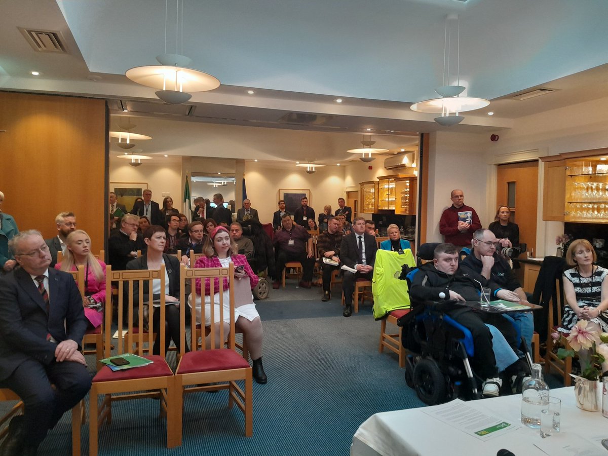 IrishWheelchair's tweet image. A full house for the launch of our  #GettingNoWhere campaign in Leinster House as we call for  legally binding  standards to make transport truly accessible for people with disabilities. 
#IWAAdvocacy
#InclusiveIreland