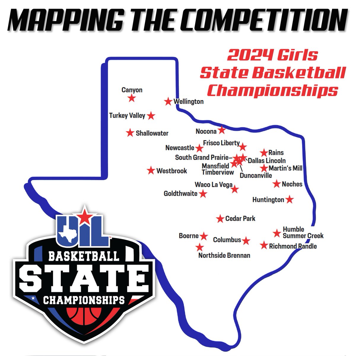 The top 24 girls #txhshoops teams are headed to the <a href="/Alamodome/">Alamodome</a> this week for the #UILState Girls Basketball Championships!   

🏀 uiltexas.org/basketball/sta…