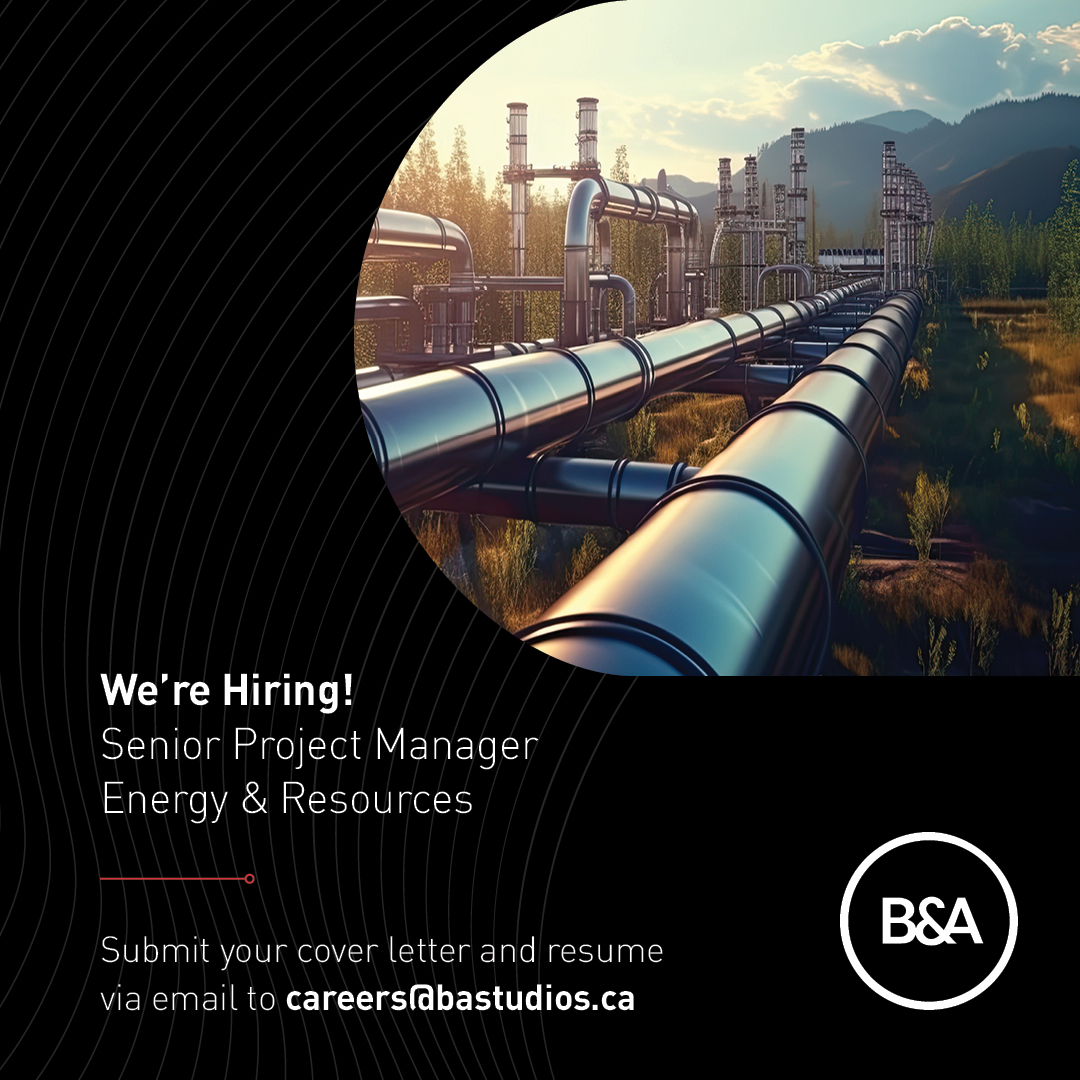 We're #hiring a Senior Project Manager in Energy & Resources! As part of our team, you'll lead strategic planning solutions for diverse energy projects. 
📧 Submit your cover letter & resume by March 8 to careers@bastudios.ca. Learn more: bastudios.ca/careers/.