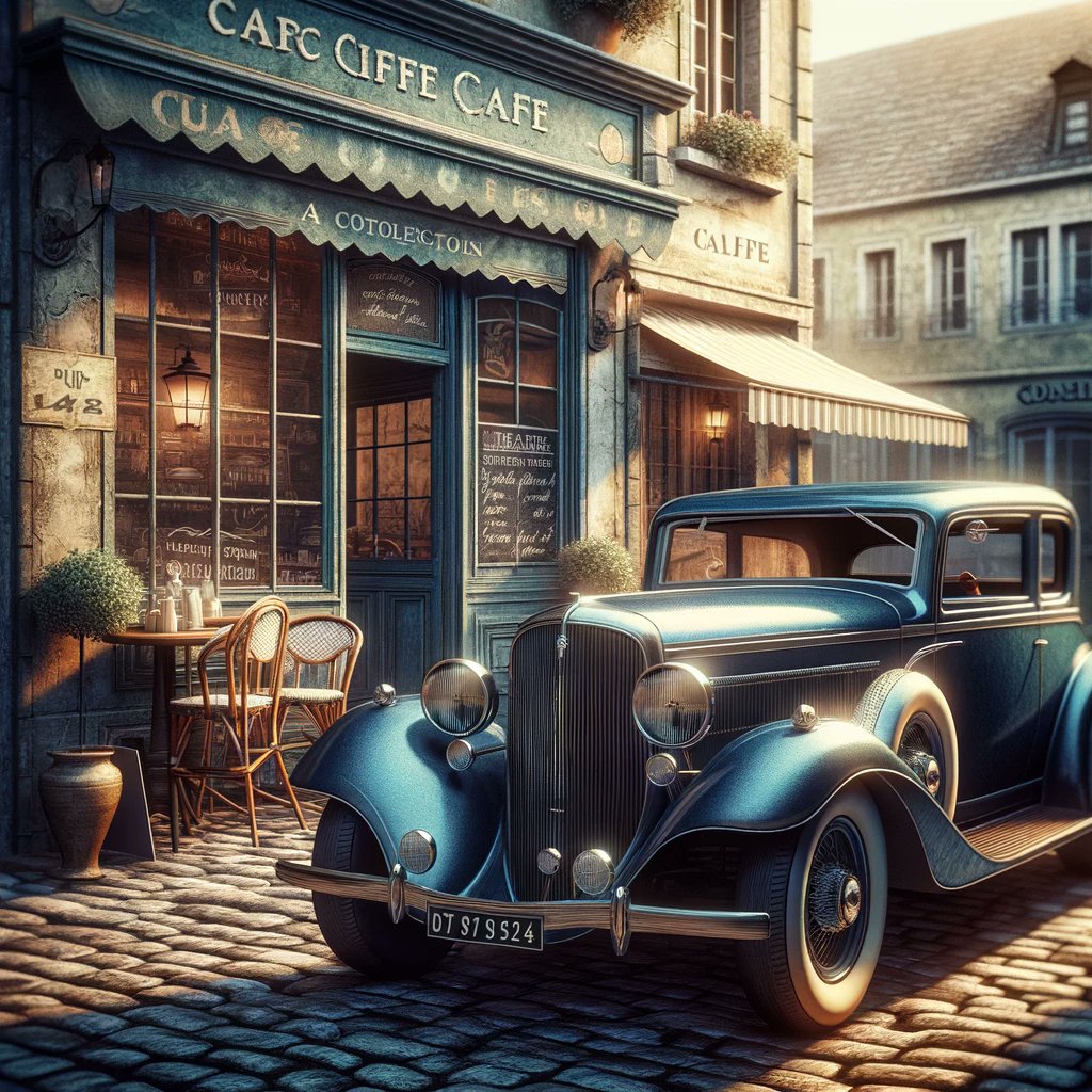 Embracing timeless elegance with this rich blue classic car, parked gracefully in front of a charming old café. 🚙✨ #ClassicCar #VintageVibes #TimelessElegance #OldCafeCharm #VintageCars #RichBlueBeauty #CaféCulture #ClassicCarLove #VintageInspiration