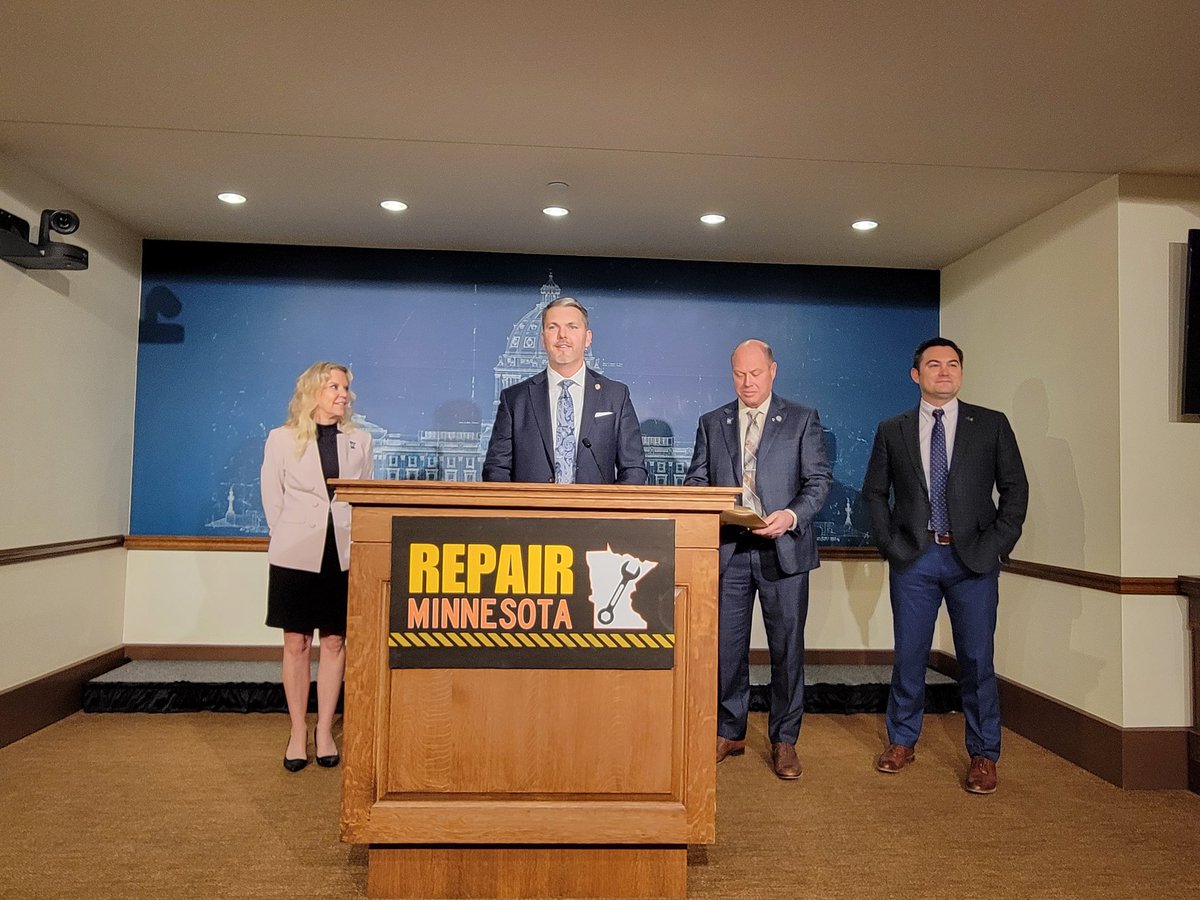 Senate Republican leaders are outlining a portion of their agenda to 'Repair Minnesota' to 'fix Democrat damage from last session,' including SRO, taxes, education & bonding. WATCH: youtube.com/live/Grl-oaD_u… #mnleg
