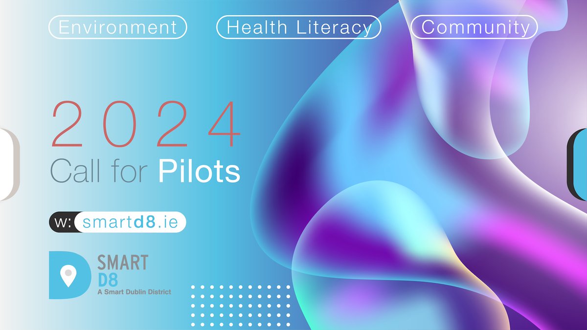 [Open Call] Smart D8 announces Call for Pilots 2024! . . . 🧘‍♀️#Community Health 📚 Health #Literacy 🌳 #Environment 🌍 Want to validate your project in our real-world #demonstrator? 👉 Criteria : smartd8.ie/smart-d8-call-… 👉 Press : smartd8.ie/smart-d8-opens… #SmartD8 #OpenCall