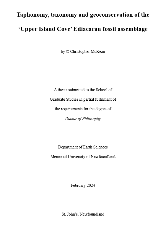McChris1993's tweet photo. After four-ish years, a global pandemic and some of the best experiences of my life this month I submitted my PhD thesis for examination!!!
Thank you to @munpaleobiology et al. for all the support, laughter and guidance over the past few years - now to the defence! https://t.co/HAgsQP5ddF