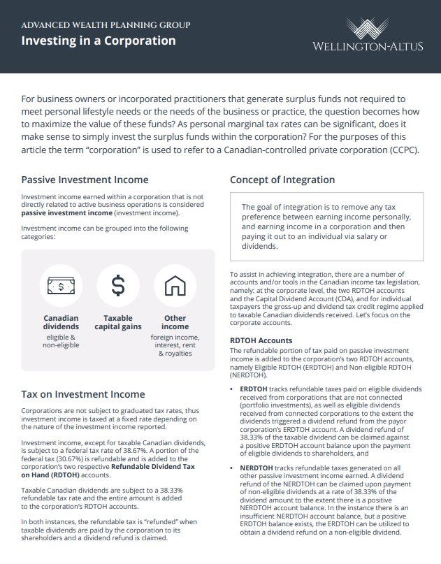 Having an optimized tax structure for clients who have corporate investments can make large differences. If you need a refresher on the key items we look at for our clients, see below 👇🏼