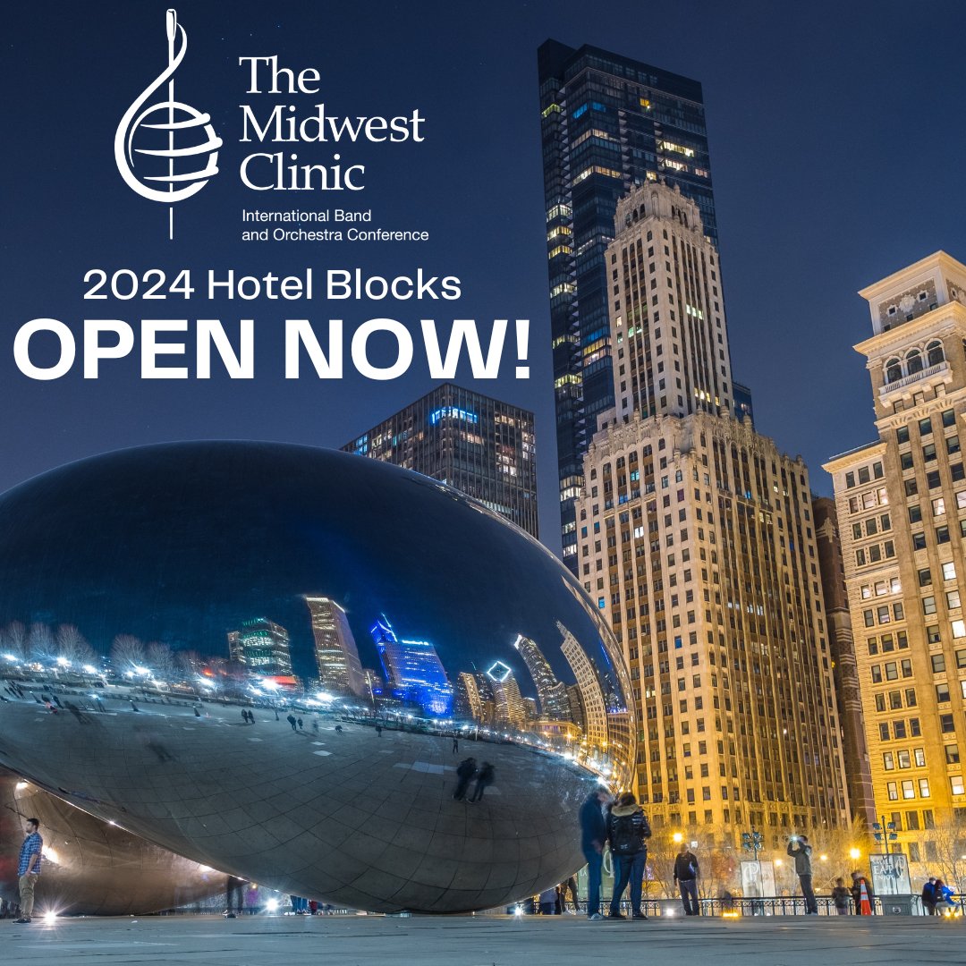 2024 Clinic Hotel blocks are now open for reservations! Make your plans now and lock in the lowest rates at a variety of hotels across Chicago. See your options at midwestclinic.org/Housing-at-the…