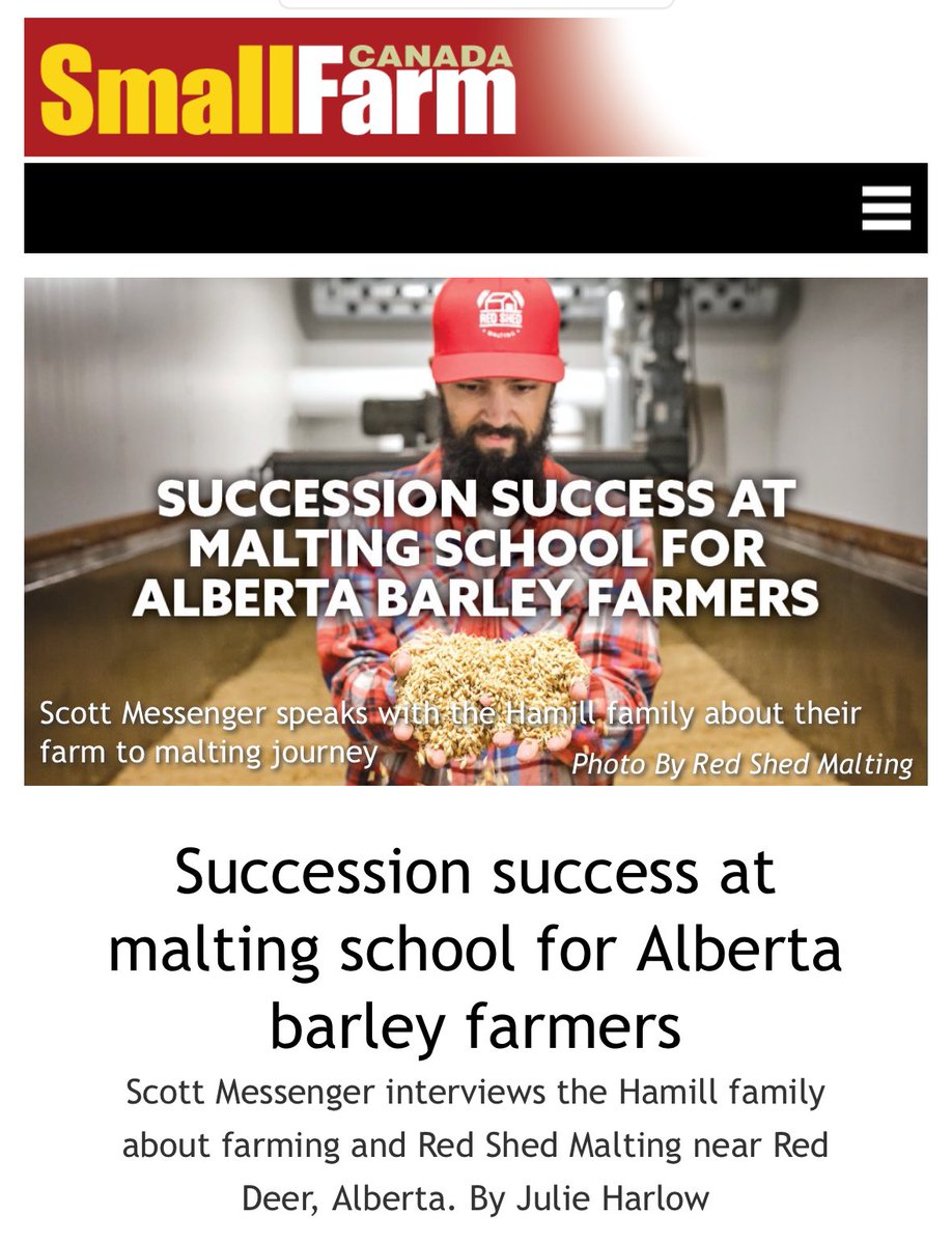 CRAFT MALTING RALLIED AN ALBERTA FAMILY AROUND THE FUTURE OF THEIR FARM | by SCOTT MESSENGER Read the full story! ⬇️ 🚜♥️🇨🇦 m.farms.com/small-farm-can…