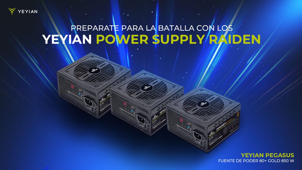 yeyian_es's tweet image. ¡Potencia tu batalla con las Yeyian Power Supply Raiden! ⚡️💻 Disponibles en opciones de 550W, 650W Plus Bronze y 650W Plus Gold.

📣bit.ly/3sP0ksq🔌

#YeyianGaming #FuenteDeAlimentación #RaidenSeries #PotenciaGaming