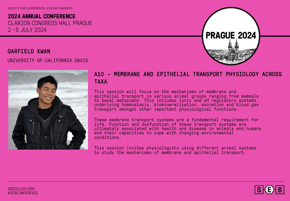 Join Garfield (@GarfieldKwan)at the #SEBconference in Prague Check out our Animal sessions: sebiology.org/events/seb-con… Submit your abstract: sebiology.org/events/seb-con… Book now: sebiology.org/events/seb-con…