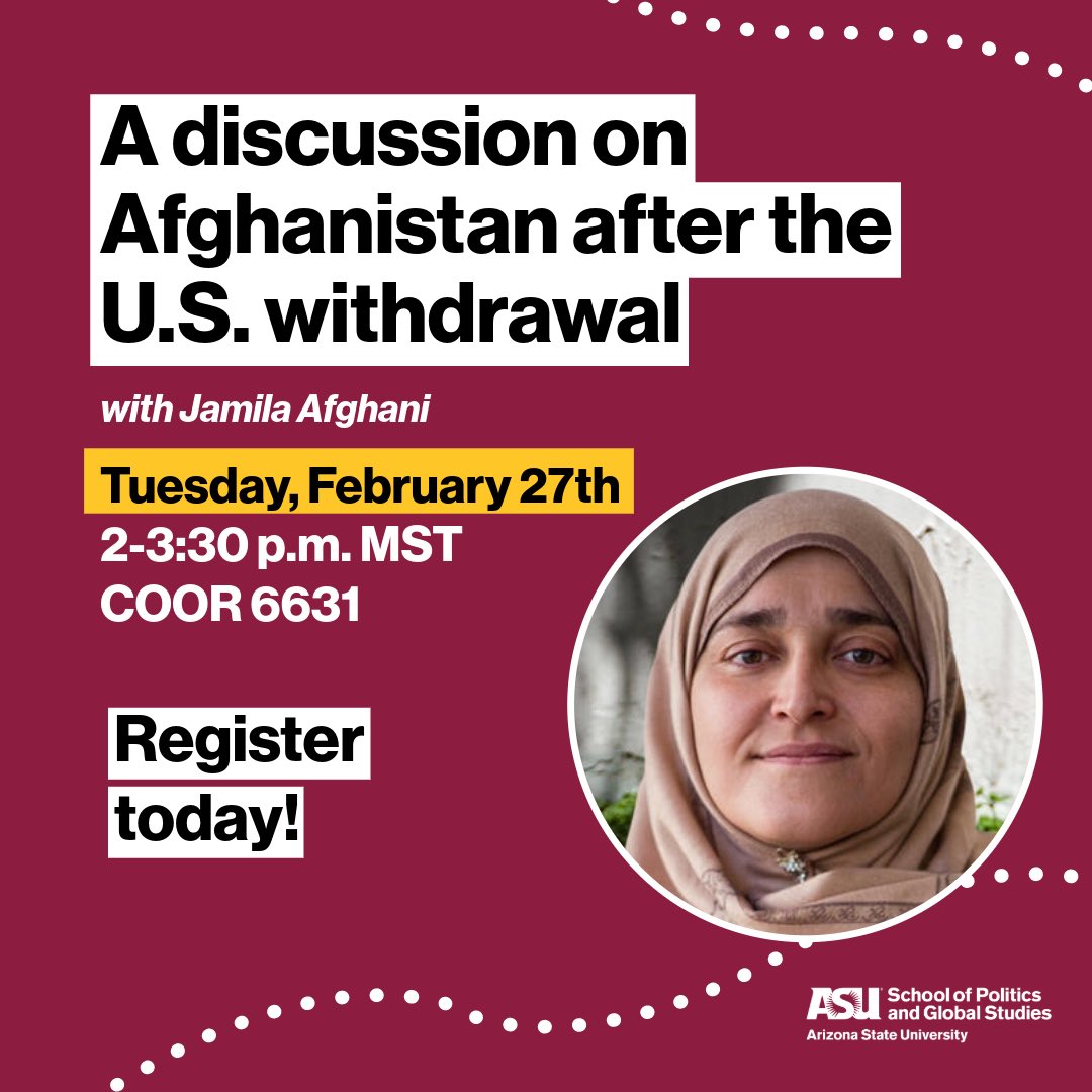 🗓️ Tune into our discussion with Jamila Afghani this afternoon! 🔗 RSVP here: bit.ly/49OTVOb