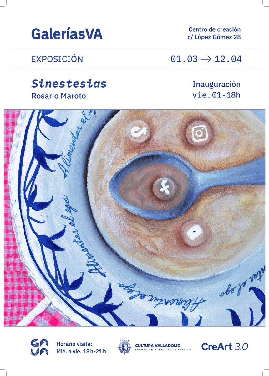 Viernes 1 de marzo a las 18:00, la ilustradora y diseñadora Rosario Maroto presenta en la pollería de #GaleríasVA la exposición 'Sinestesias'. Buen plan para viernes tarde en #Valladolid