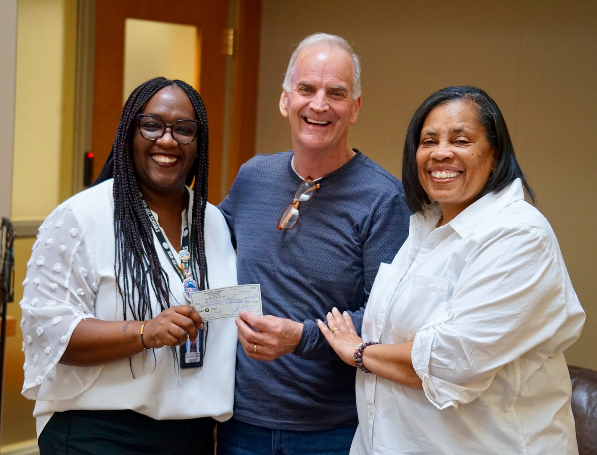 This morning we were honored to receive a donation of $2,115.37 from Sean Cummings to pay off our District's lunch balances! The gift was in celebration of his wife, Cathy Cummings' life, who passed away earlier this year. #mdpurpose #oklaed