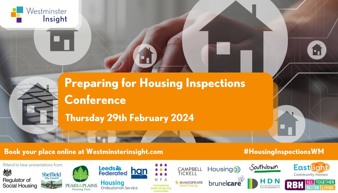 We're thrilled to be part of @WMinsightUK 'Preparing for Housing Inspections Conference' on 29th Feb Our Chief Executive, Oona Goldsworthy, will be speaking on the 'What to Expect During Consumer Inspections' panel alongside Mark Howden @peaksplains 🔽 westminsterinsight.com/conferences-an…