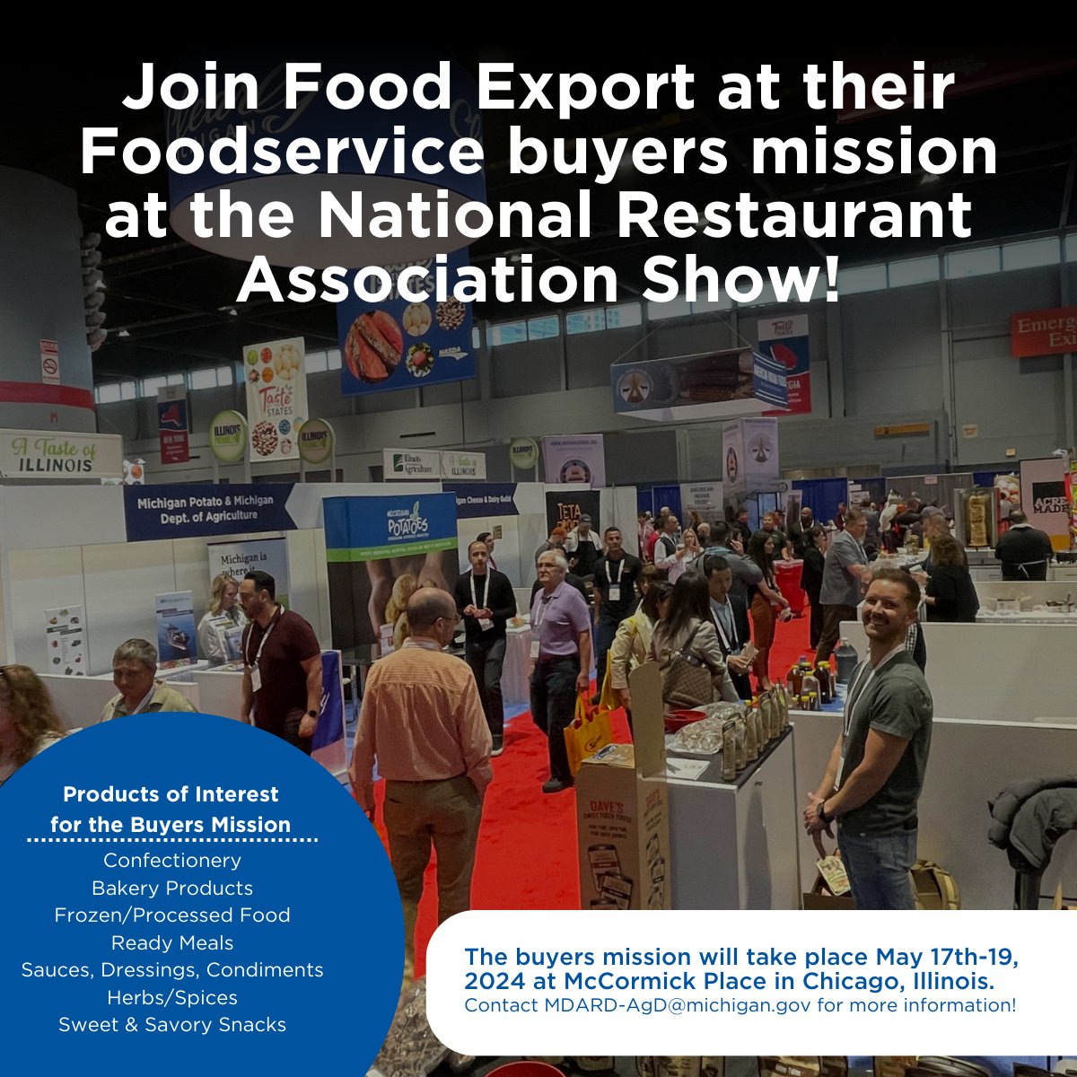 Attending the National Restaurant Association Show in Chicago? Join Food Export at their Food Service Buyers Mission May 17th-19th, 2024. Early registration is now open now! Learn more and register at bit.ly/3u0UCoe