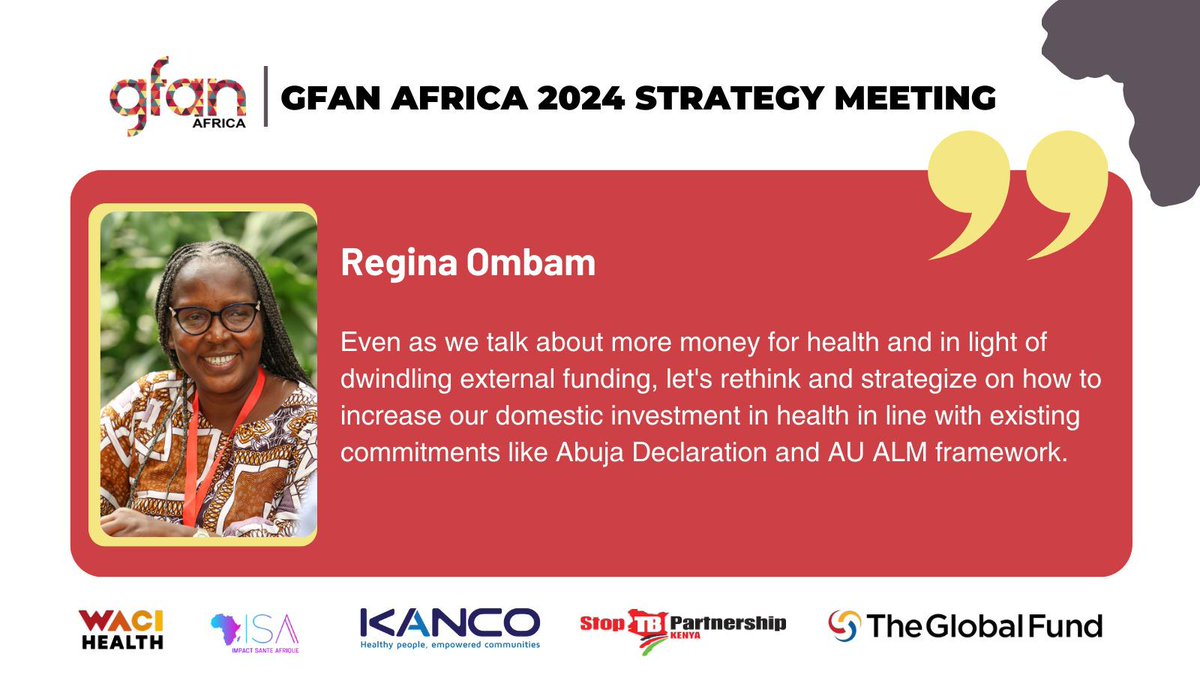 GFAN Africa 2024 Strategy Meeting 📷 Day 1 Let's build on this momentum and ensure no one is left behind. Join us at #InvestInHealth #MeetTheTarget #HealthForAll @WACIHealth @ImpSanteAfrique @StopTBKe @GlobalFund @GFadvocates